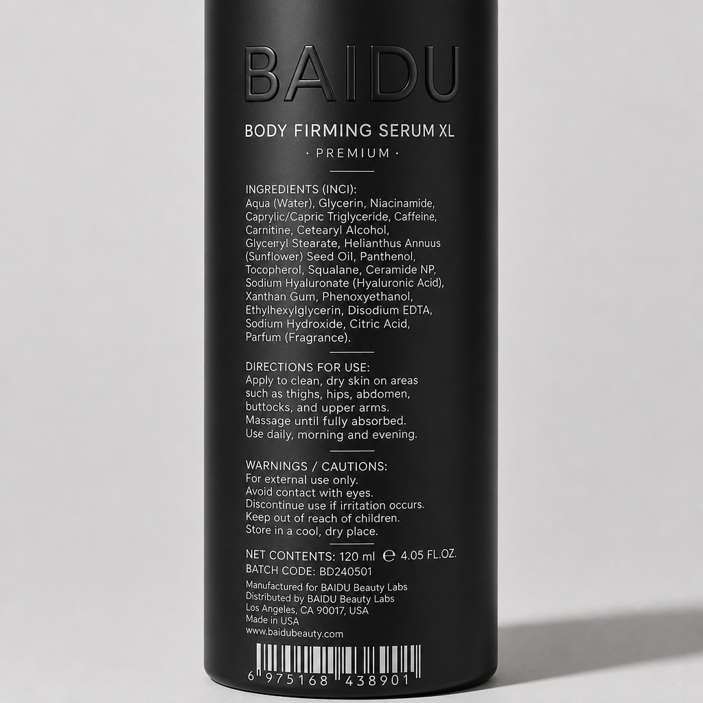 Body Firming Serum XL - Label detail view