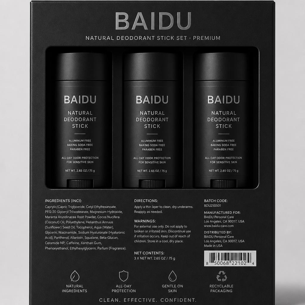 Natural Deodorant Stick Set - Label detail view