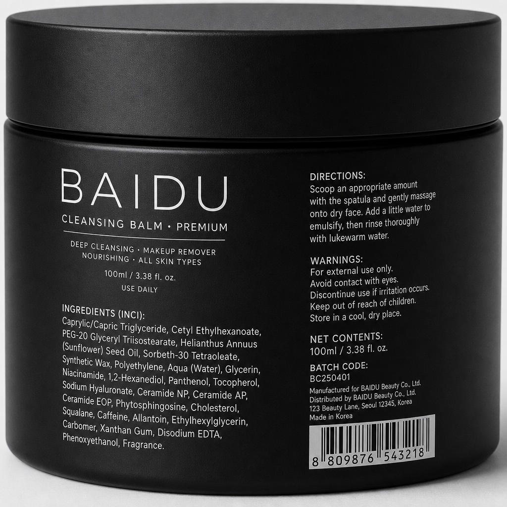 Cleansing Balm - Label detail view